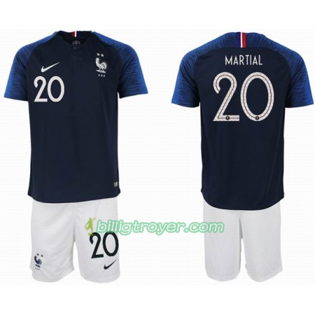 Billige Fotballdrakter Frankrike MARTIAL 20 2 star Barn VM 2018 Hjemmedraktsett